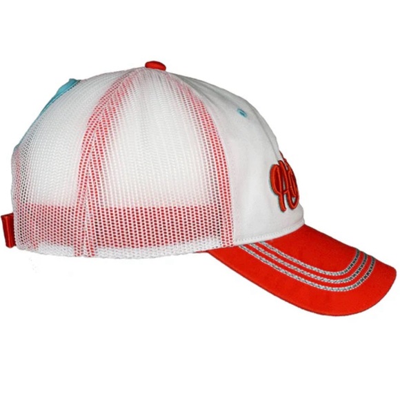 HOOTERS Cursive Design Stripe Ponytail Mesh Baseball Cap Hat NWT - Picture 9 of 15